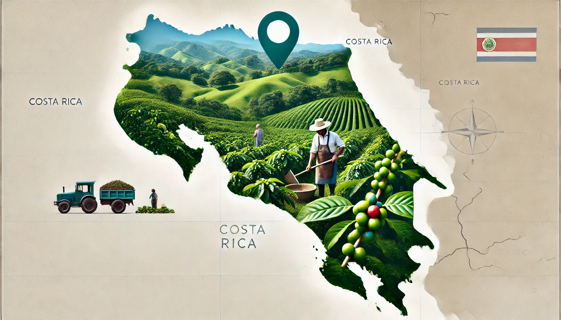 Costa Rica Map Key Costa Rica Tarrazú, San Rafael – Oil Slick Coffee Company